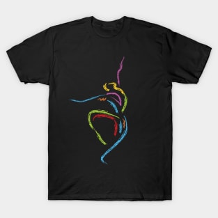 Colorful Dancer Paint Brush Style T-Shirt